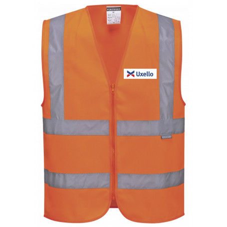 Gilet de signalisation fermeture zip orange fluo