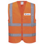 Gilet de signalisation fermeture zip orange fluo